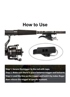SYOSI Sea Fishing Casting Trigger, Cannon Surf Fishing Trigger Aid, Fixed Spool Casting Aid, Thumb Button, Cannon Clip, Bionic Finger for Fishing Finger Protector, Black, 2 Pcs  - Image 5