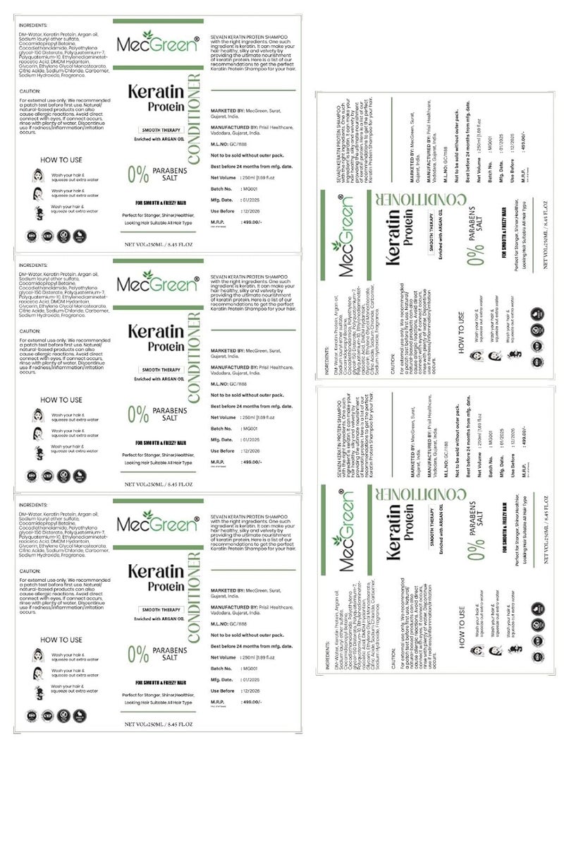 MECGREEN Keratin Smooth Conditioner 250 Millilitre For Smoother Shinier Hair With Keratin Moroccan Argan Oil Pack of 1 Standard - Image 3