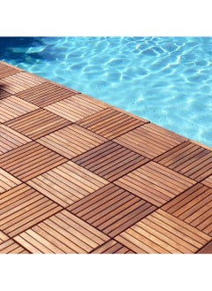 HOME TASTE Hometaste Wooden Floor Decking Tiles Timberlock - Interlocking Wood Tiles For Balcony, Garden, Home, Office - 30X30 Cm - Pack Of 10  - Image 4