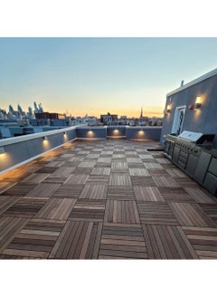 HOME TASTE Hometaste Wooden Floor Decking Tiles Timberlock - Interlocking Wood Tiles For Balcony, Garden, Home, Office - 30X30 Cm - Pack Of 10  - Image 5