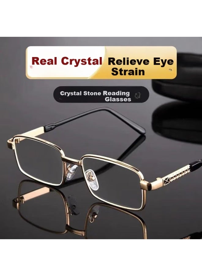 Fenchi High-quality Natural Stone Reading Gl With Glass Lenses For Middle-aged And Elderly Men And Women, High-definition Anti-blue Light Gl For Presbyopia And Reading