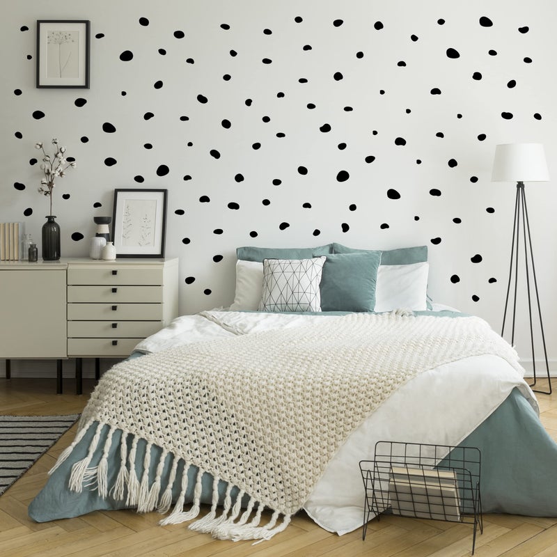 WALL PALZ Decalcomania Irregular Black Dots Wall Decals - Set of 216 Small Dalmation Dot Wall Stickers for Classroom Bedroom Living Room Nursery Bathroom Decor Removable Peel and Stick Indoor Wall Decor - Image 2