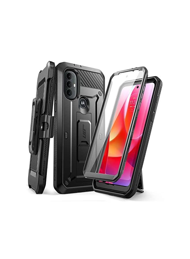 سوبكيس حافظة سلسلة Unicorn Beetle Pro لهاتف Moto G Power 2022، مشبك حزام متين لكامل الجسم وحافظة بمسند مع واقي شاشة مدمج (أسود) - Image 2