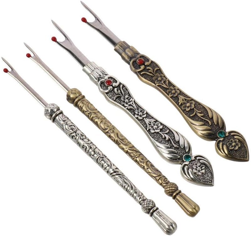 diyhub 4 Pcs Sewing Seam Rippers,Vintage Stitch Eraser Retro Alloy Metal Seam Sewing Thread Ripper for Suture Removal Sewing Accessory Tools - Image 2