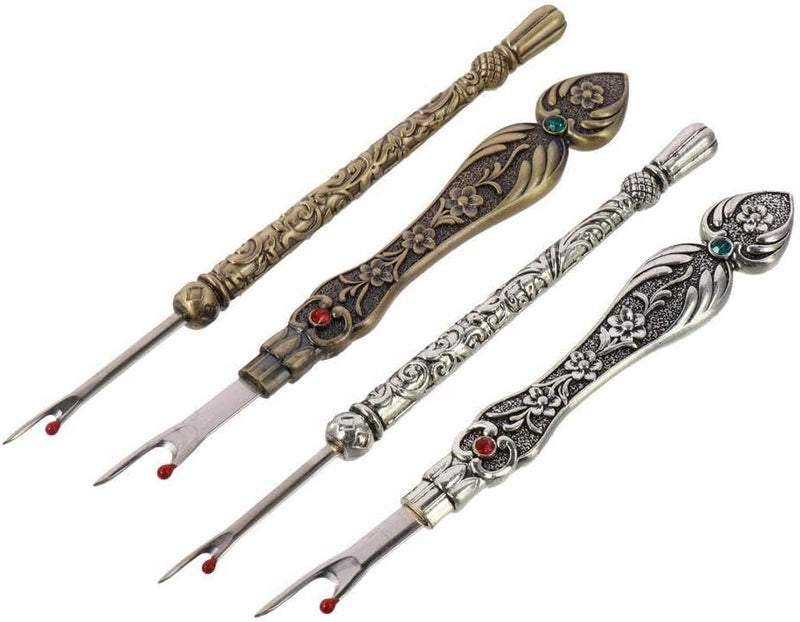 diyhub 4 Pcs Sewing Seam Rippers,Vintage Stitch Eraser Retro Alloy Metal Seam Sewing Thread Ripper for Suture Removal Sewing Accessory Tools - Image 1