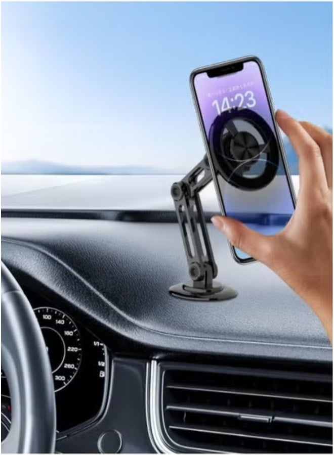 JAJEEK Universal 360° PRO Magnetic Car Phone Holder – Strong Suction Cup Mount for Dashboard & Windshield – Adjustable Arm with Powerful Magnet for Secure Hold – Hands-Free Mobile Stand with 360° Rotation – Sleek & Stable Car Phone Mount (Black) - Image 3