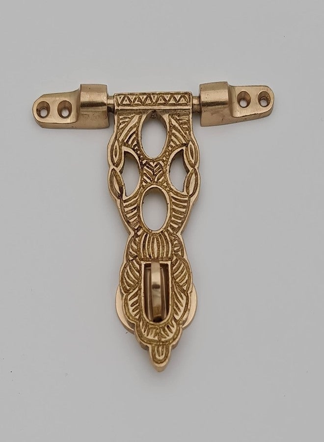 ABVIN Vintage Brass Small Box hasp Lock Antique Brass Trunk Latches Jewelry Box Lock Clasp Antique Box Locking hinged hasp (1 pcs) - Image 2