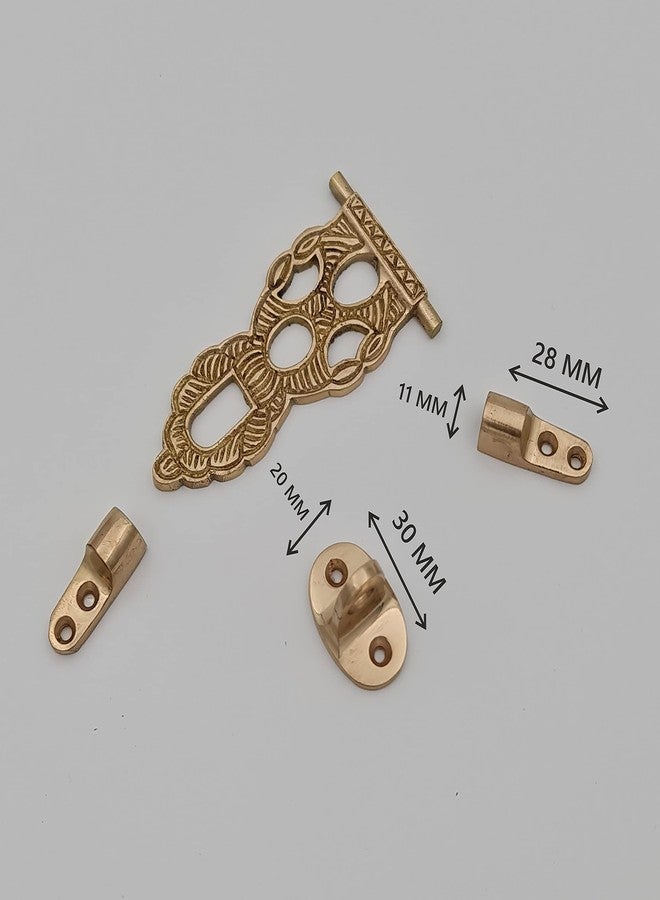 ABVIN Vintage Brass Small Box hasp Lock Antique Brass Trunk Latches Jewelry Box Lock Clasp Antique Box Locking hinged hasp (1 pcs) - Image 3