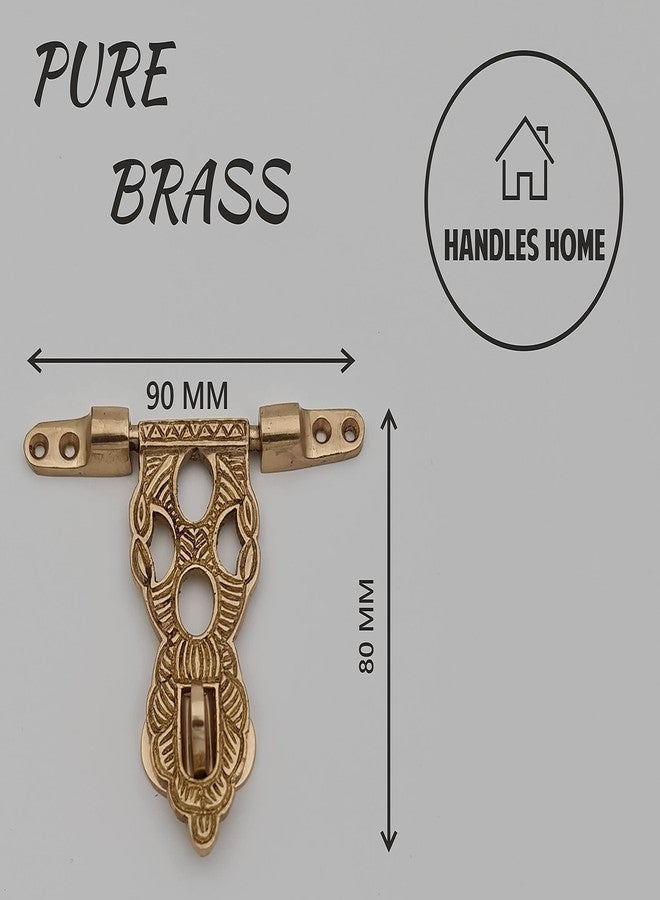 ABVIN Vintage Brass Small Box hasp Lock Antique Brass Trunk Latches Jewelry Box Lock Clasp Antique Box Locking hinged hasp (1 pcs) - Image 5