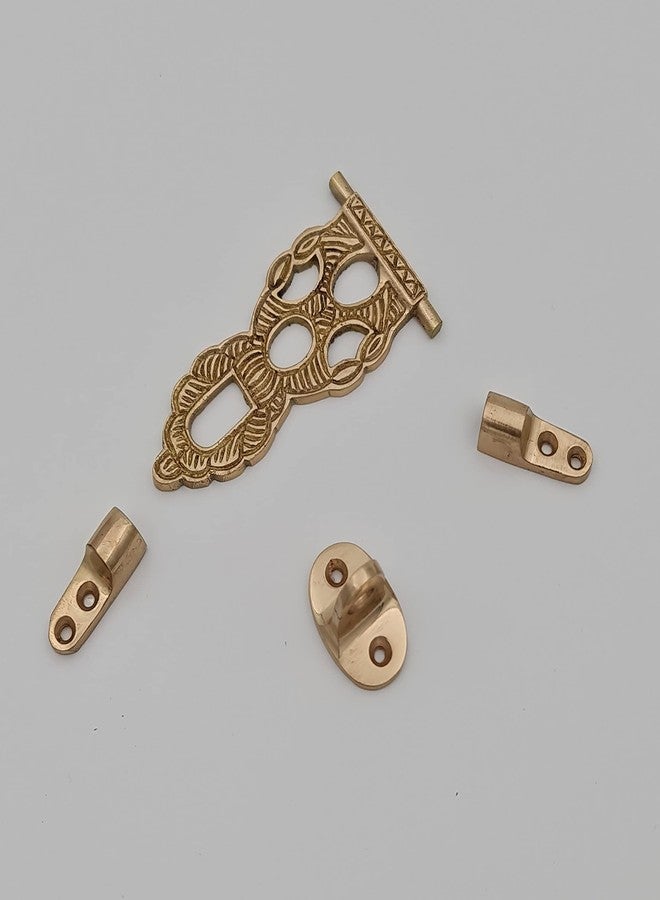 ABVIN Vintage Brass Small Box hasp Lock Antique Brass Trunk Latches Jewelry Box Lock Clasp Antique Box Locking hinged hasp (1 pcs) - Image 4