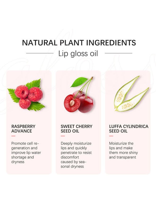 Sea-Maid - Plumping Lip Oil, Hydrating Lip Gloss Tinted Lip Balm Transparent Lip Care, Big Brush Head Glitter Shine, Long Lasting Nourishing Non-sticky Fresh Texture - Image 1