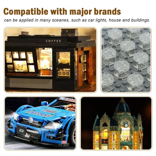 Pamvava Light Up Bricks Accessories Kits 2x2 Classic Transparent LED Light Brick Pack 14 Pieces Parts Building Blocks Set Toys - Image 5