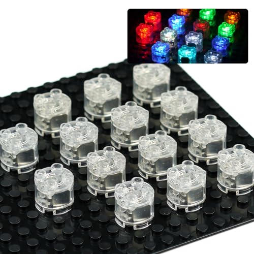 Pamvava Light Up Bricks Accessories Kits 2x2 Classic Transparent LED Light Brick Pack 14 Pieces Parts Building Blocks Set Toys - Image 1