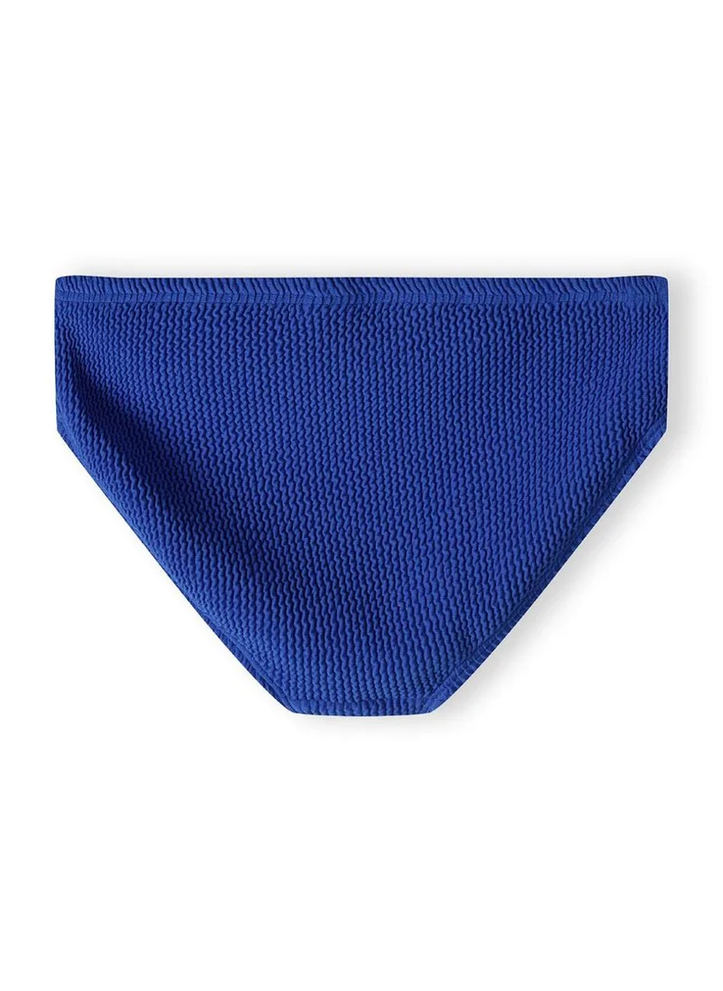 MINOTI Girls' 2-Piece Sporty Bikini – Textured Cobalt Blue with Cross Back Top