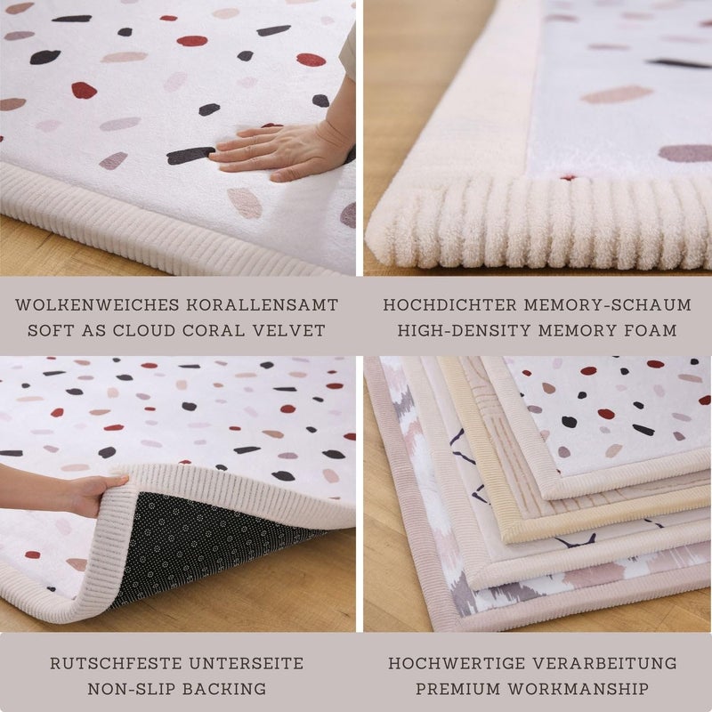 Hakuna Matte CloudSoft Baby Play Mat for Floor 60" x 80" Confetti â€“ Coral Velvet Memory Foam Rug for Crawling & Cozy Play â€“ Non-Slip, Water-Resistant, Easy-CareTummy Time Mat, Playmat for Playpen - Image 3