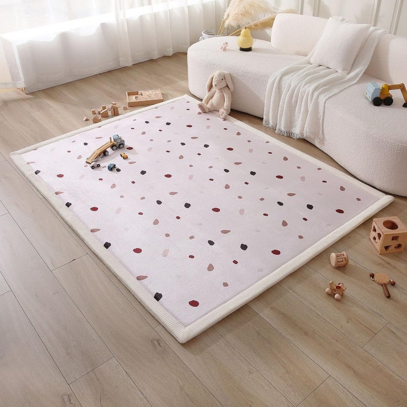 Hakuna Matte CloudSoft Baby Play Mat for Floor 60" x 80" Confetti â€“ Coral Velvet Memory Foam Rug for Crawling & Cozy Play â€“ Non-Slip, Water-Resistant, Easy-CareTummy Time Mat, Playmat for Playpen - Image 1