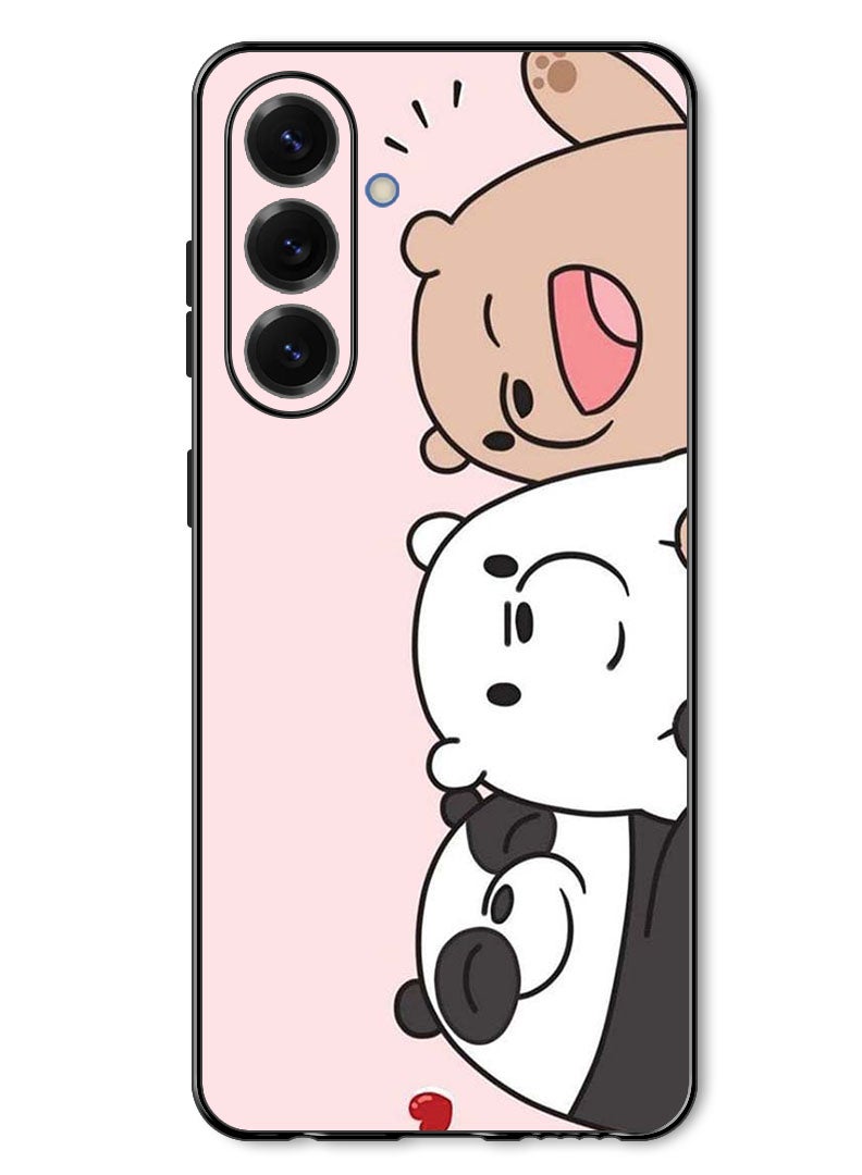 Theodor Case Compatible with Samsung Galaxy A17/ M17 6.7 Inch Protection Shockproof Bumper Cover Three Friends Panda - Image 1