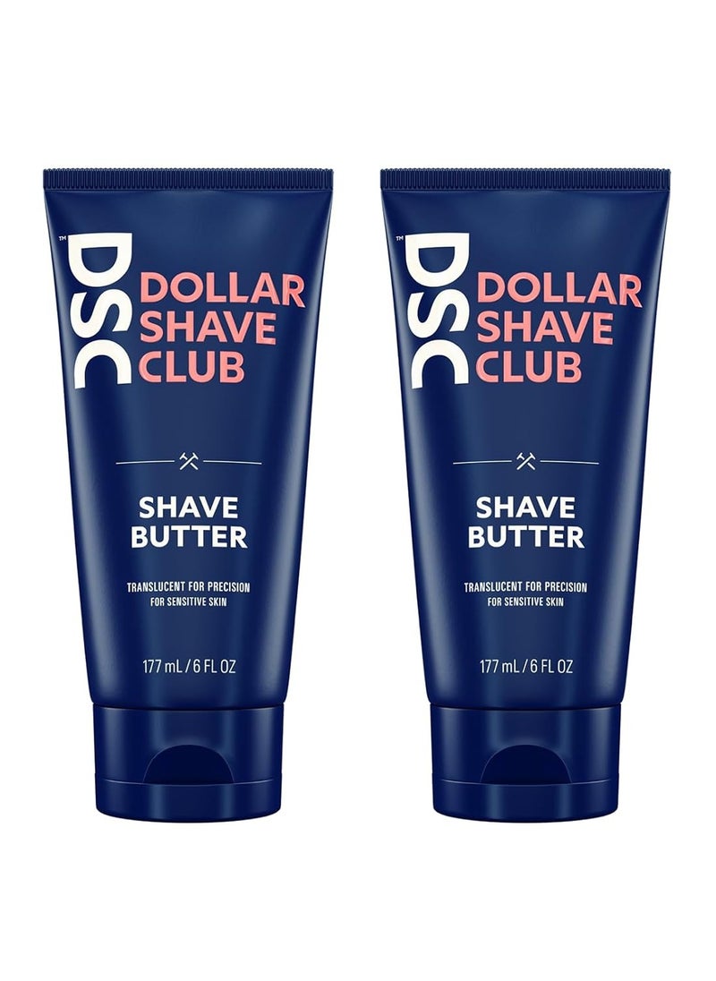 DOLLAR SHAVE CLUB Dollar Shave Club Butter, For Sensitive Skin, A Translucent Shaving Cream & Gel Alternative, Designed Gentle Glide, Helps To Fight Razor Bumps and Ingrown Hairs (Pack of 2), Blue  - Image 1