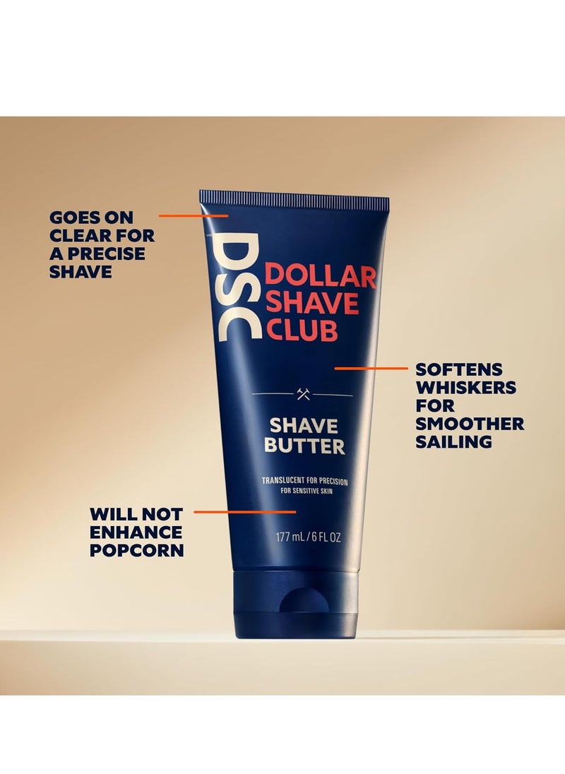 DOLLAR SHAVE CLUB Dollar Shave Club Butter, For Sensitive Skin, A Translucent Shaving Cream & Gel Alternative, Designed Gentle Glide, Helps To Fight Razor Bumps and Ingrown Hairs (Pack of 2), Blue  - Image 2