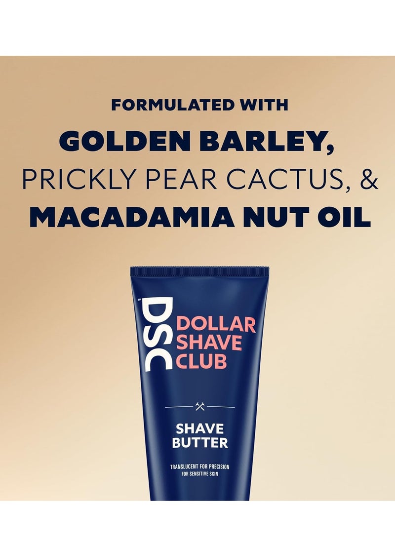 DOLLAR SHAVE CLUB - Dollar Shave Club Butter, For Sensitive Skin, A Translucent Shaving Cream & Gel Alternative, Designed Gentle Glide, Helps To Fight Razor Bumps and Ingrown Hairs (Pack of 2), Blue - Image 1