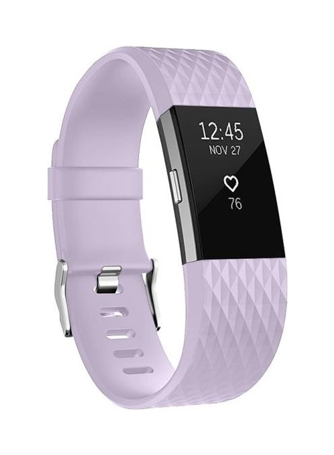 NIBEMINENT Replacement Strap Band Diamond Pattern for Fitbit Charge 2 Light Purple - Image 1
