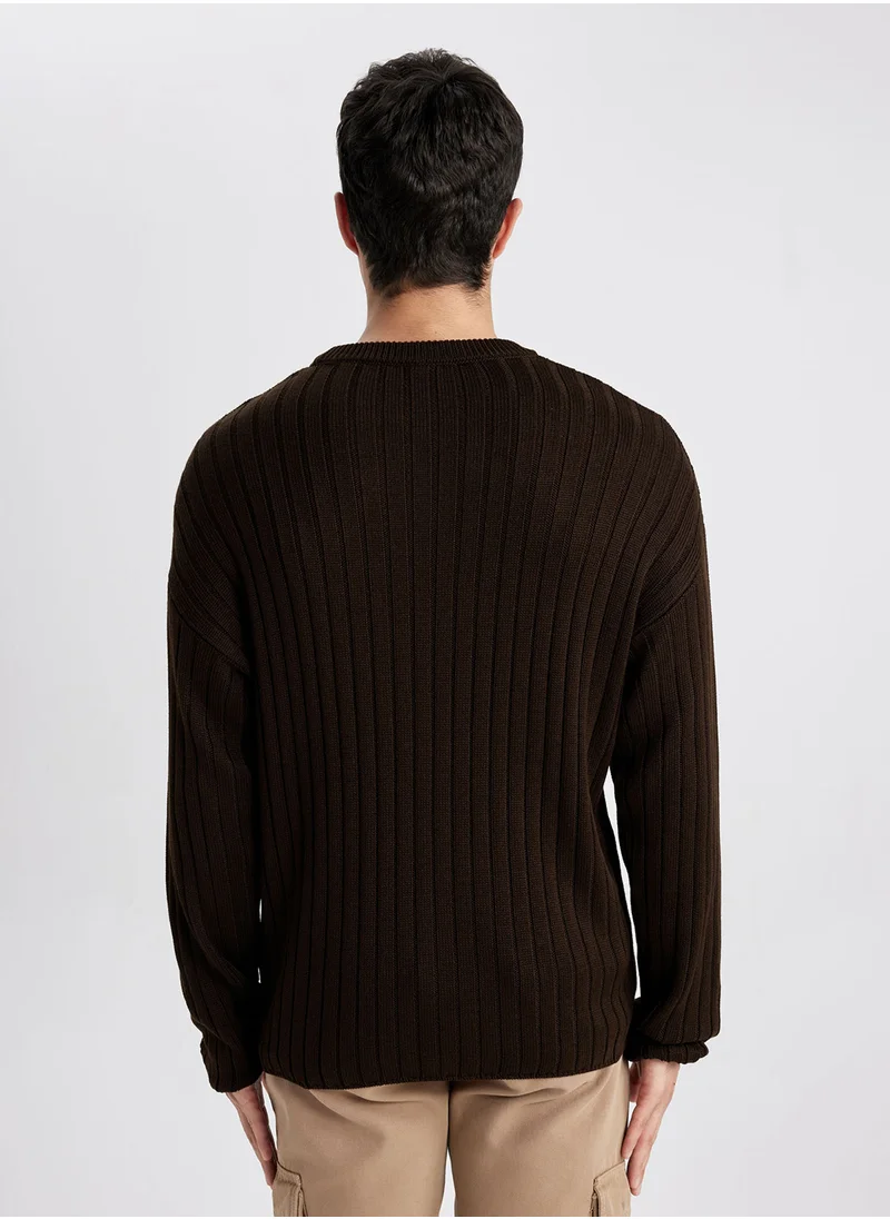 ديفاكتو Relax Fit Crew Neck Sweater