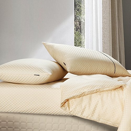 Spread Spain Oxford Cotton 400 Thread Count Soft Comfort Modern Design Bedsheets for Single Bed Size Flat Sheet with 1 Pillow Covers (60'' x 90'' inch Gold) - Image 2