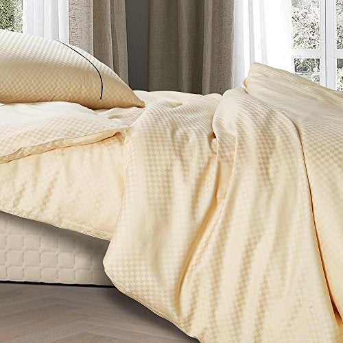 Spread Spain Oxford Cotton 400 Thread Count Soft Comfort Modern Design Bedsheets for Single Bed Size Flat Sheet with 1 Pillow Covers (60'' x 90'' inch Gold) - Image 3