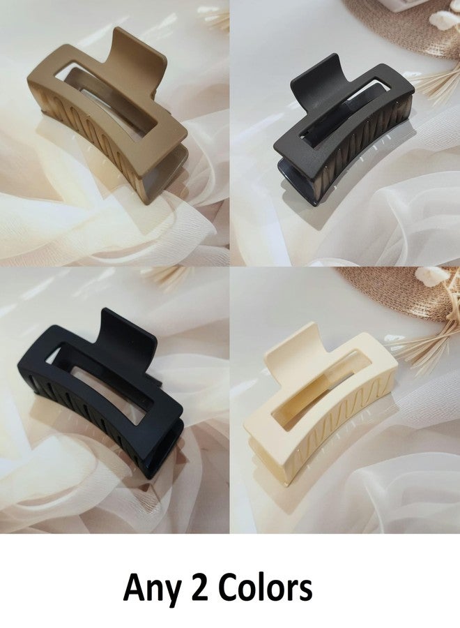 مشابك شعر كبيرة من RHOSYN HAIR ACCESSORIES للشعر الكثيف، مشابك شعر كبيرة مفتوحة على مصراعيها، مشابك شعر مانعة للانزلاق لتثبيت ذيل الحصان، إكسسوارات شعر للنساء والفتيات، اشعري بالحرية مع أحدث مشابك الشعر (عبوة من 4 قطع) - Image 2