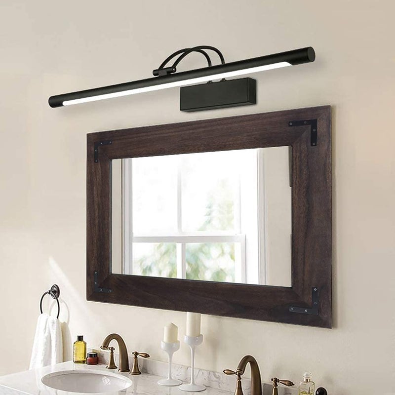 YOSHOOT Rustic Wooden Framed Wall Mirror, Natural Wood Bathroom Vanity Mirror for Farmhouse Decor, Vertical or Horizontal Hanging, 32" x 24",Black - Image 5