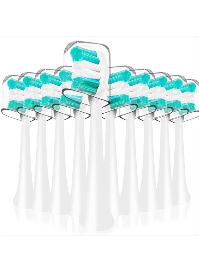 Mullburry Replacement Toothbrush Heads Compatible with AquaSonic Black Series Vibe Series Electric Toothbrush, Curved Shape Design Planted with Nylon Bristle (White) - Image 1