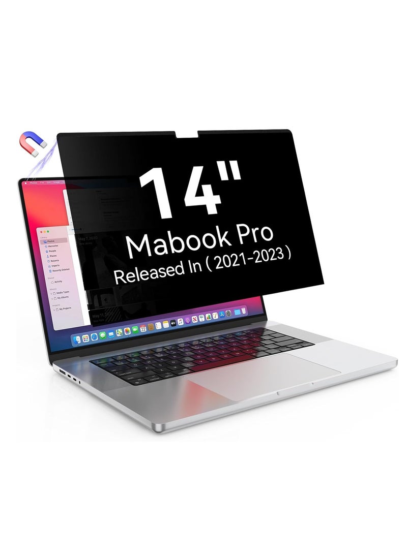 Magnetic Privacy Screen Protector Compatible with MacBook Pro 14 Inch (2021-2024, M1, M2, M3,M4), Removable Anti Spy Blue Light Glare Laptop Privacy Filter for Mac Pro 14in (A2442/A2779/A2918/A2992/A3112/A3185/A3401)