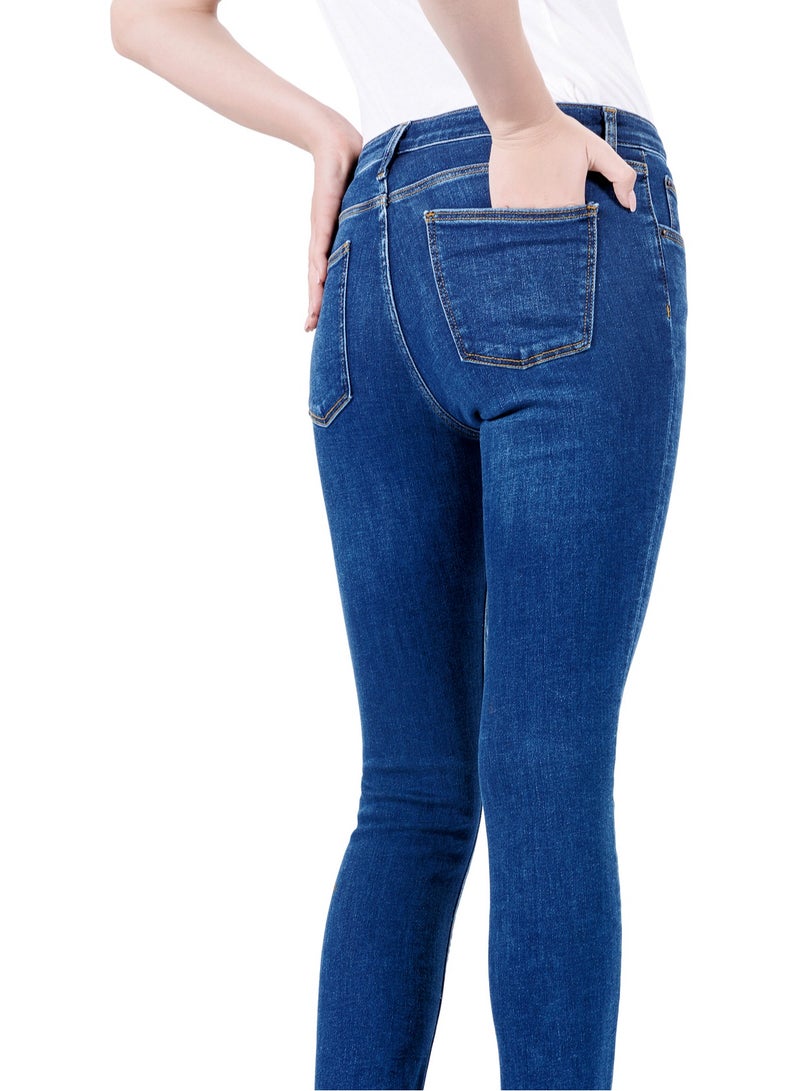 Web Denim Web Denim Women's Stretch Skinny Jeans - Mid Rise Stylish Denim Pants  - Image 4