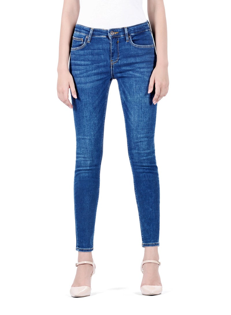 Web Denim Web Denim Women's Stretch Skinny Jeans - Mid Rise Stylish Denim Pants  - Image 2