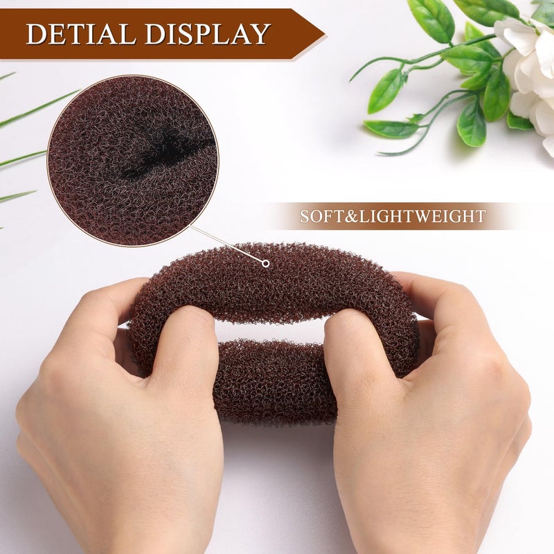 MORGLES Hair Bun Maker, 4Pcs Donut Bun Maker with 10Pcs Black Bobby Pins for Hair Ring Style - Image 3