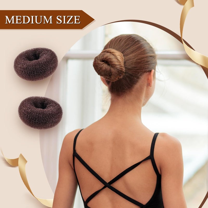 MORGLES Hair Bun Maker, 4Pcs Donut Bun Maker with 10Pcs Black Bobby Pins for Hair Ring Style - Image 5