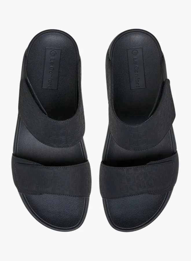 Le Confort Men Logo Embossed Slip-On Comfort Sandals