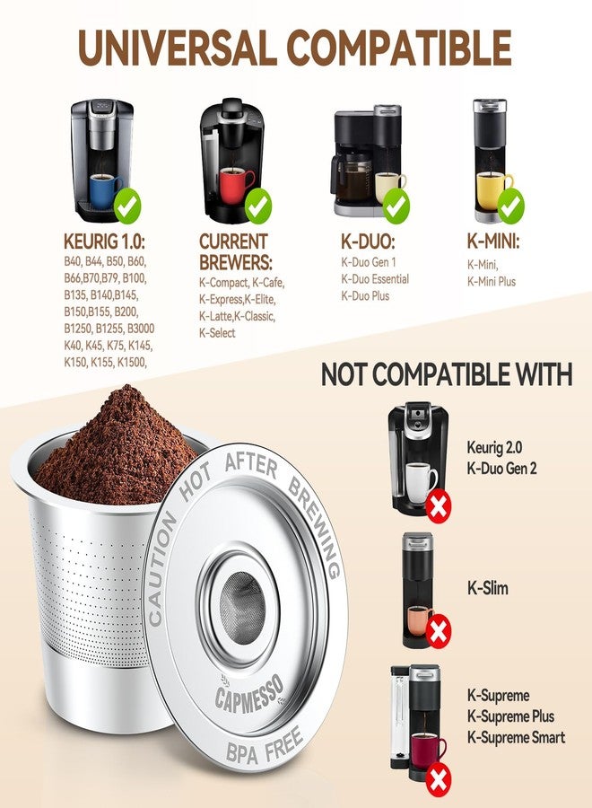 CAPMESSO 2 Pack Reusable K Cups Coffee Pods for Keurig 1.0: Stainless Steel Refillable K Cup - Reusable Coffee Filter for Keurig 1.0 Coffee Maker, Permanent, Eco-Friendly, Innovative Design - Image 3