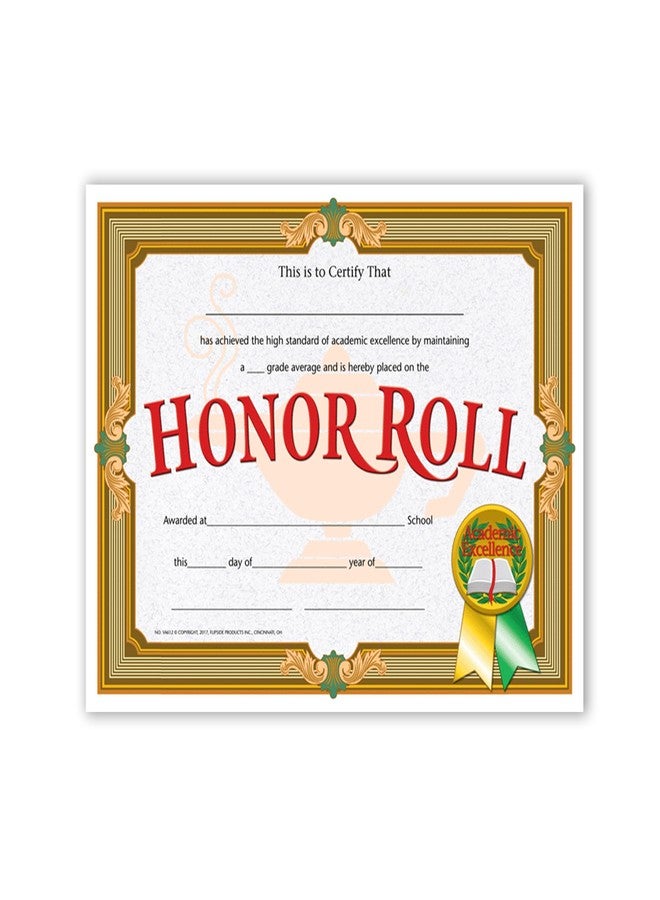 Flipside Products Honor Roll Certificate, Recognition, Award Students, Incentive, 8.5" x 11", 30 Per Pack, 5 Packs - Image 1