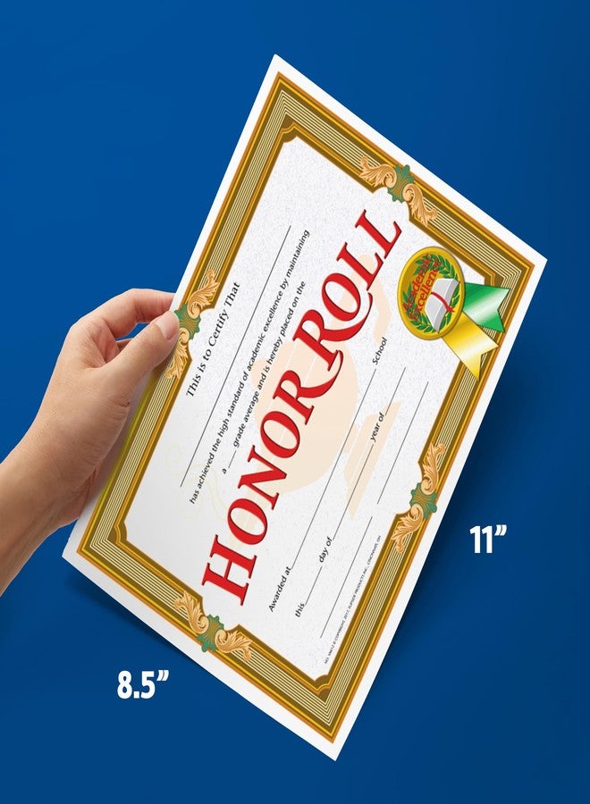 Flipside Products Honor Roll Certificate, Recognition, Award Students, Incentive, 8.5" x 11", 30 Per Pack, 5 Packs - Image 2