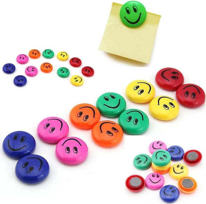 deziine DEZIINERound Cartoon Emoji Smile Smiley Face Fridge Magnets Refrigerator Magnetic Sticker Home Decoration 30MM Set of 10  - Image 5
