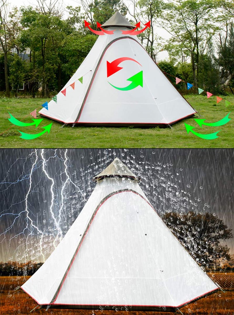 Vidalido 12'x10'x8'Dome Camping Tent 5-6 Person 4 Season Double Layers Waterproof Anti-UV Windproof Tents Family Outdoor Camping Tent - Image 4