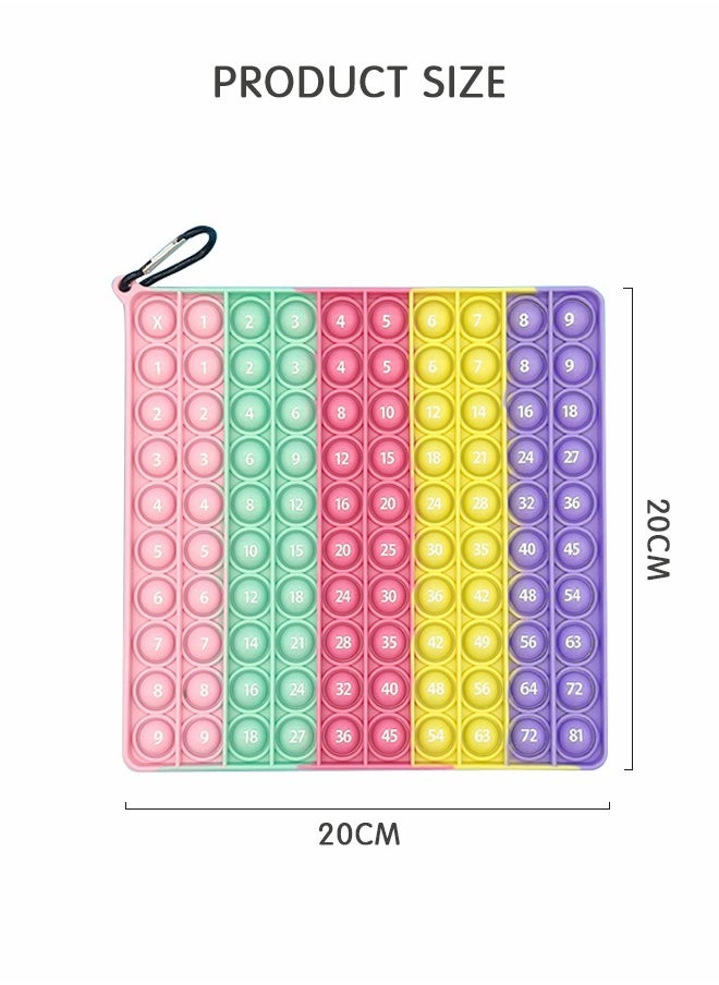 GROIC - Big Size Push Pop Fidget Toy Math Game,Multiplication Chart and Count to 81 Printing Math Toy,Stress Relieving Toy,Square Bubble Math Learning Toys - Image 1