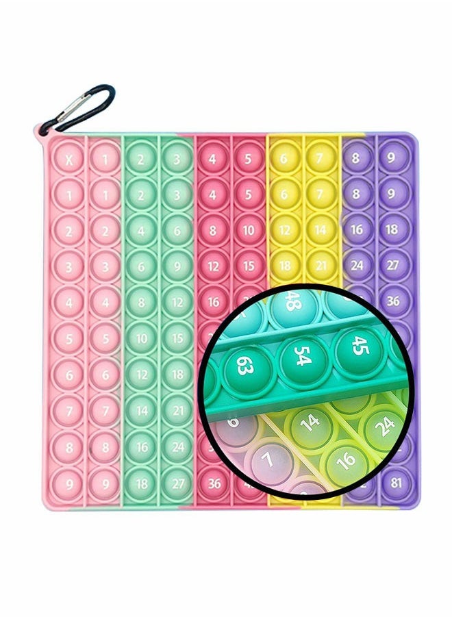 GROIC - Big Size Push Pop Fidget Toy Math Game,Multiplication Chart and Count to 81 Printing Math Toy,Stress Relieving Toy,Square Bubble Math Learning Toys - Image 1