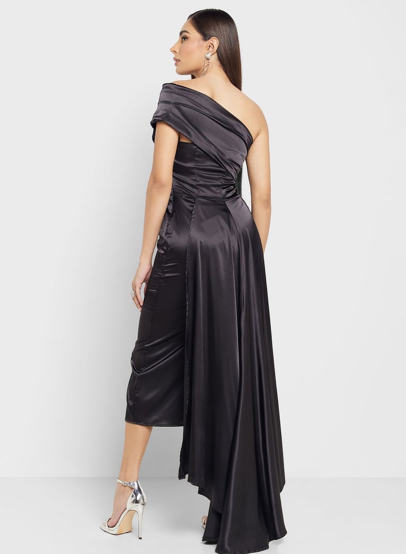 Ella Limited Edition Off-Shoulder Satin Dress - Image 2