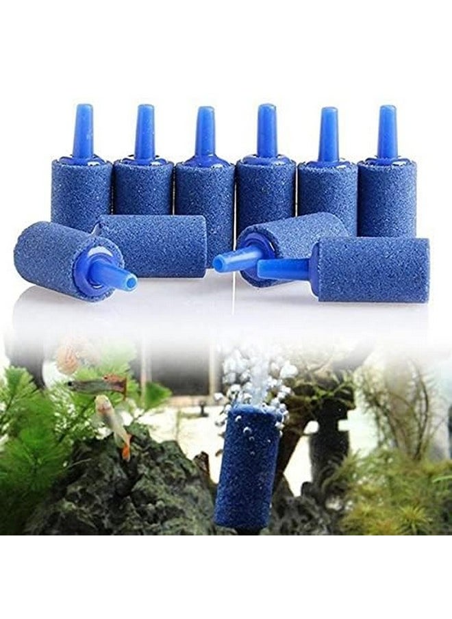 VAYINATO (Pack Of 10) 1 Inch Cylinder Shaped Fish Tank Aquarium Oxygen Aerator Air Stone | Blue Colour By Petzlifeworld  - Image 2