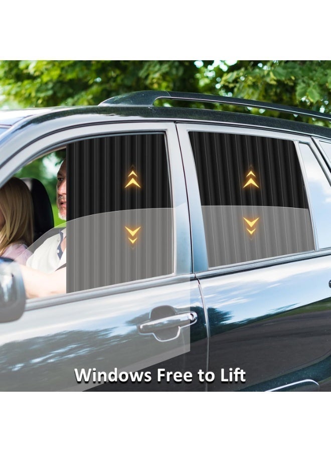 4Pcs Magnetic Car Window Shades,Foldable Magnetic Car Side Window Sun Shade,Car Curtain Pleated Silky UV Protection Privacy Auto Accessories - Image 3