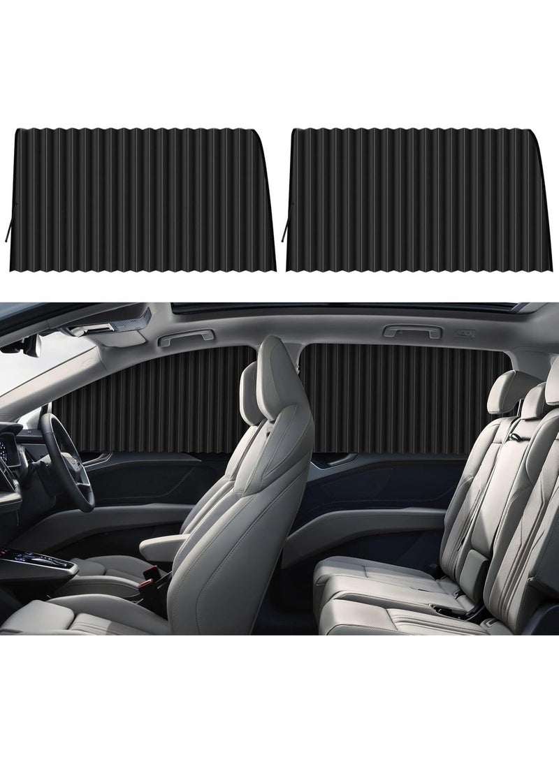4Pcs Magnetic Car Window Shades,Foldable Magnetic Car Side Window Sun Shade,Car Curtain Pleated Silky UV Protection Privacy Auto Accessories - Image 2
