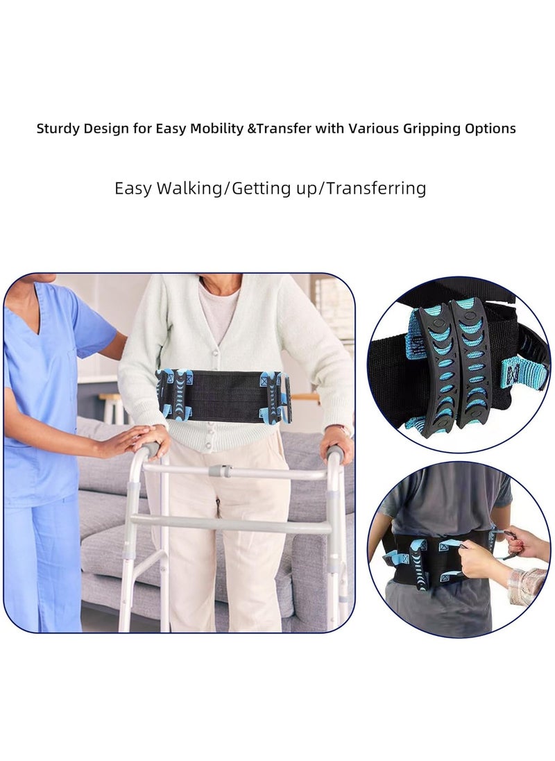 Generic Gait Belt Walking Transfer belt with 6 Plastic Padded Caregiver Handles and Quick Release Buckle for Patient  - Image 3