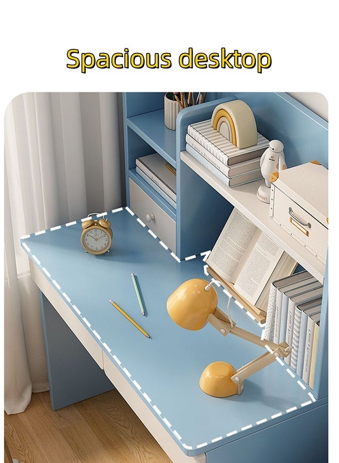 JCB CHIC Study Writing Desk with Bookshelf,80×55×113CM Computer Desk with  Drawers and Storage Shelves，Rustic Office Desk with Hutch，Study Writing Gaming Table Laptop Workstation for Home Office - Image 5